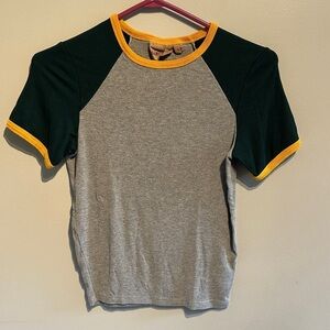 Harlow Gray and Green Short Sleeve Tee